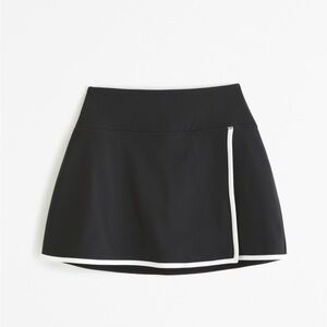 Abercrombie and Fitch YPB sculptLUX Lined Wrap Skirt Skort Medium Black White